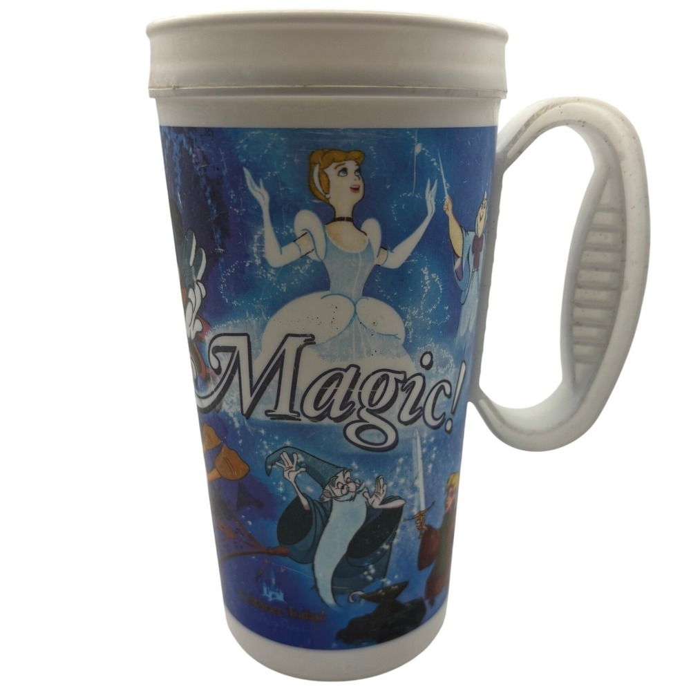 Vintage Disney Coca-Cola Magic Celebrate Today Plastic Travel Mug Cinderella Cup